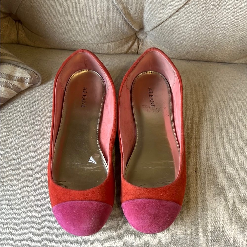 Alfani Women's Vibrant Red and Pink Loafers - Picture 1 of 6